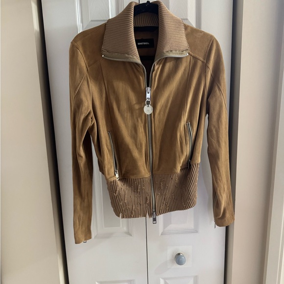 Diesel Tan Leather Jacket - Picture 2 of 8